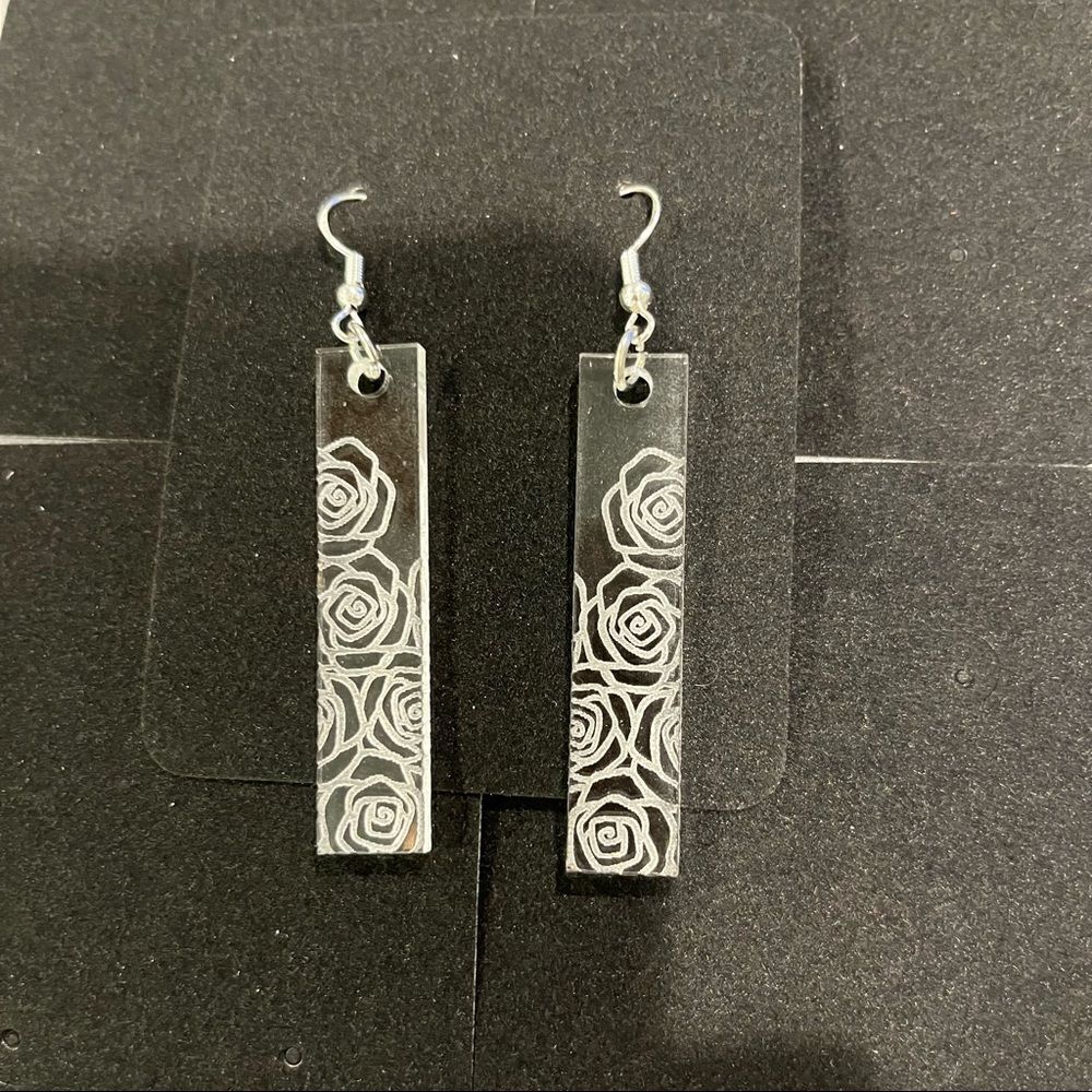 Acrylic rose earrings. 